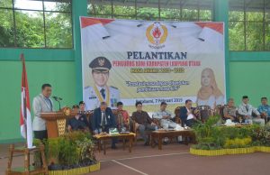 PJ Setda Lampura Hadiri pelantikan ketua KONI Masa bakhti 2018-2022