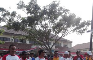 RAMAIKAN HUT RI KE- 74, KECAMATAN MEKAR BARU GELAR JALAN SEHAT