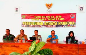Giat TMMD Hadirkan BNNK Muara Enim, Gelar Penyuluhan Bahaya Narkoba