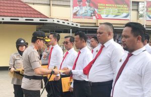 Kapolres Labuan Tanjung Priuk Pimpin Upacara Laporan Kenaikan Pangkat