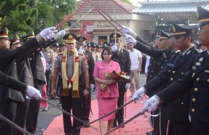 Upacara Welcome and Farewell Parade Warnai Pisah Sambut Kapolres Lampung Utara