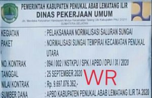 LSM Gerhana Indonesia Menilai Proyek Normalisasi Sungai Tempirai Diduga Kurang Perencanaan