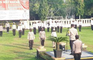 Jelang Pilkakam di Way Kanan, Kapolres Tekankan Personil Lakukan Deteksi Dini dan Tetap Patuhi Prokes