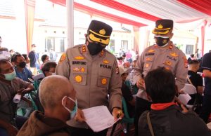 Polsek Cikande Polres Serang Vaksinasi Massal Dalam Rangka HUT Ke-75 Bhayangkara Polri