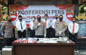 Polres Tulang Bawang Gelar Konferensi Pers Atas Keberhasilan Satresnarkoba Ungkap 85 Kasus Tahun 2021