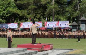 Kwarcab Lampung Barat Gelar Upacara Peringati HUT Ke-61 Pramuka